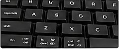Close-up of black keyboard keys