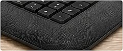 Close-up of keyboard wrist support