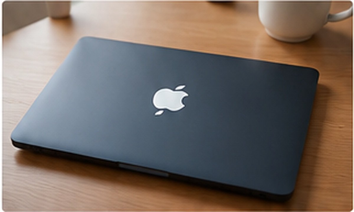 Closed Apple MacBook Air M5 in Midnight finish